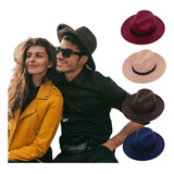 Chapéu Fedora Clássico Masculino Feminino Aba Média Feltro
