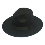 Chapéu Fedora De Feltro Aba Grande De 8cm Reta E Dura