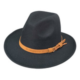 Chapéu Fedora De Feltro Com Faixa De Couro Qualidade Premium