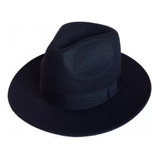 Chapéu Fedora Feltro Aba Grande Unissex Preto