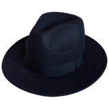 Chapéu Fedora Feltro Preto Tamanho Grande 59 60 Unissex