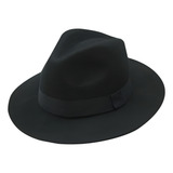 Chapéu Fedora Feltro Preto Tamanho Grande 59 60 Unissex