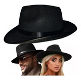 Chapéu Fedora Floppy Gângster Preto Lollapalooza Clássico