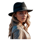 Chapéu Fedora Floppy Gângster Preto Lollapalooza Clássico