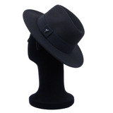 Chapéu Fedora Skull Caveira Preto Fosco Aba 7cm Top
