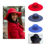 Chapéu Floppy Moda Feminino Boho Francesa Feltro Elegante