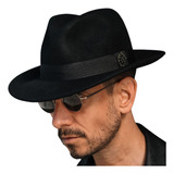 Chapéu Gangster Fedora Feltro Ajustável Aba 5 5 Cm Pingente