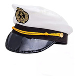 Chapéu Marinheiro Quepe Boina Capitão Fantasia Festa Cosplay Cor Branco