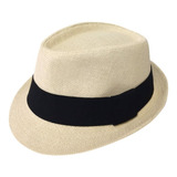Chapéu Moda Panama Malandro Fedora Aba Curta Tamanho 60