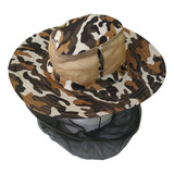 Chapéu Mosquiteiro De Pesca Camuflado Camping Apicultor Caça