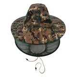 Chapéu Mosquiteiro De Pesca Camuflado Camping