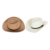 Chapéu Panamá Fedora Com Aba Grande Dobrável Tecido Cowboy