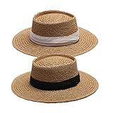 Chapéu Panamá Feminino F Fityle 2 Peças De Aba Larga Chapéu De Sol Chapéu Fedora