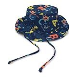 Chapéu Para Bebê Com Proteção Solar Uv Praia Piscina Menino Menina Tamanho 3 18 Meses Cor Azul Marinho