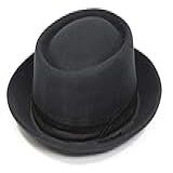 Chapéu Pork Pie Clássico Preto Estiloso Chapelaria Vintage G