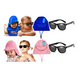 Chapéu Praia Bebê Infantil Proteção Solar Uv50 Óculos Sol