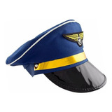 Chapéu Quepe De Aviador Luxo Azul