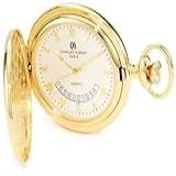 Charles Hubert Paris 3900 G Coleção Clássica Banhado A Ouro Acabamento Polido Hunter Relógio De Bolso Quartzo