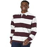 Charles River Apparel Camisa Masculina Clássica De Rúgbi Castanho Branco XXG
