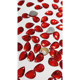 Chaton Gota Vermelho Brilhante 14x10mm Pacote Com 50 Gramas