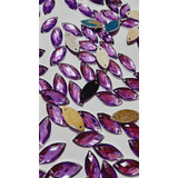 Chaton Navete Roxo lilás Brilhante 18x9mm Pacote 50 Gramas
