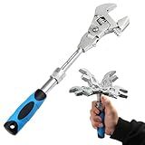 Chave Ajustável Retrátil Multifuncional 5 Em 1 Ajustável 180 Graus Chave De Torque De Catraca Dobrada Universal Para Encanamento Reparo De Automóveis Manutenção Doméstica 2109