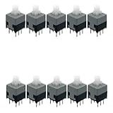 Chave Botão Push Botton 8 5x8 5mm Com Trava 10 Peças Para Projetos