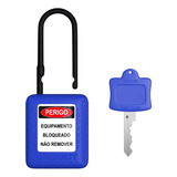 chave de cadeia-chave de cadeia Cadeado De Bloqueio Haste Plastica 63mm Ch38 Cd Azul Tagout