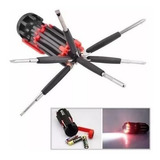 Chave De Fenda Multi função 8 Em 1 Multi Com 6 Led
