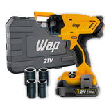 Chave De Impacto 1 2 Pol Wap 350nm 21v Com Carregador Bivolt Cor Amarelo 110v 220v