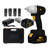 Chave De Impacto A Bateria Reversível 1 2 20v Profissional Cor Preto E Amarelo Frequência 60hz 21v Oz Ch3000