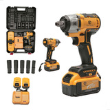 Chave De Impacto Elétrica Bateria Toolfriend 21v Bivoltv Brushless 320nm 2x Baterias