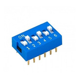 Chave Dip Switch Kf1001 6 Vias Azul lote Com 10 Peças 
