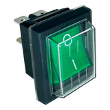 Chave Gangorra Liga Desliga 4 Polos 110v 220v Verde Capa