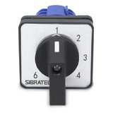 Chave Rotativa Seletora Unipolar Lw28 20a 6 Posições Cor Preto