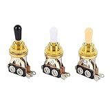Chave Seletora De Captador De 3 Vias Chave Seletora De Guitarra De 3 Vias Ampla Aplicabilidade Liga De Zinco Flexível Operação Precisa Durável Para Guitarra Elétrica Ouro 
