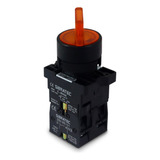 Chave Seletora Iluminada Ek3565 3 Posições Amarelo 220v 2na