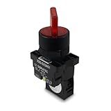 Chave Seletora Iluminada Plástica XB2 EK2461 2 Posições Vermelho 24Vcc Vca 1NF