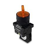 Chave Seletora Iluminada Plástica XB2 EK2561 2 Posições Amarelo 220Vca 1NA