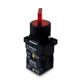 Chave Seletora Iluminada Plástica XB2 EK3465 3 Posições Vermelho 220Vca 2NF