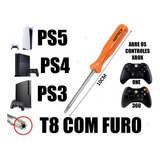 Chave Torx T8 Com Furo Compativel Ps3 Ps4 Controle Xbox 360