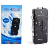 Chaveador Kvm Usb Switch 4 Portas Vga E Kit 4 Cabos Kvm Usb