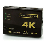 Chaveador Seletor Hub Switch Hdmi 3x1 C Controle Remoto Hd