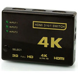 Chaveador Seletor Hub Switch Hdmi 3x1 C Controle Remoto Hd