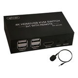 Chaveador Switch Kvm 2 Portas 4k Hdmi Mouse Teclado Monitor