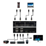 Chaveador Switch Kvm 2 Portas Hdmi Mouse Teclado E Monitor