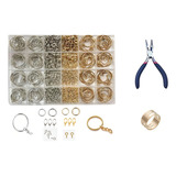 Chaveiro 882 Peças Kit De Materiais Para Fazer Chaveiro Cor Dourado prata