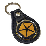 Chaveiro Chrysler Pentastar Emblema Dodge Em Couro Legitimo