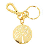 Chaveiro Feminino Medalha Árvore Da Vida Dourado
