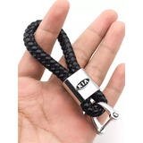 Chaveiro Kia Sportage Cerato Picanto Couro Trançado Preto